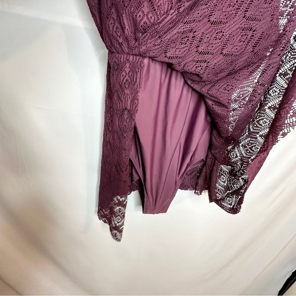 Swimsuits for All Burgundy Lace Swim Dress Flowy Flattering Comfortable Women 20 - Picture 3 of 9